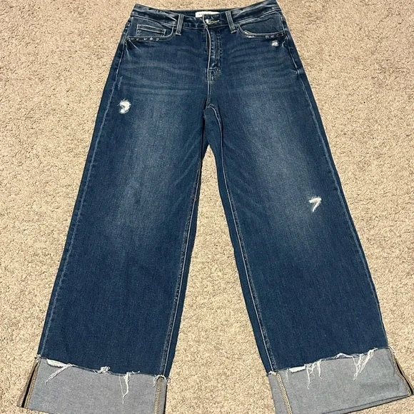 Flying Monkey Dark Blue Flare Jeans - Picture 1 of 4